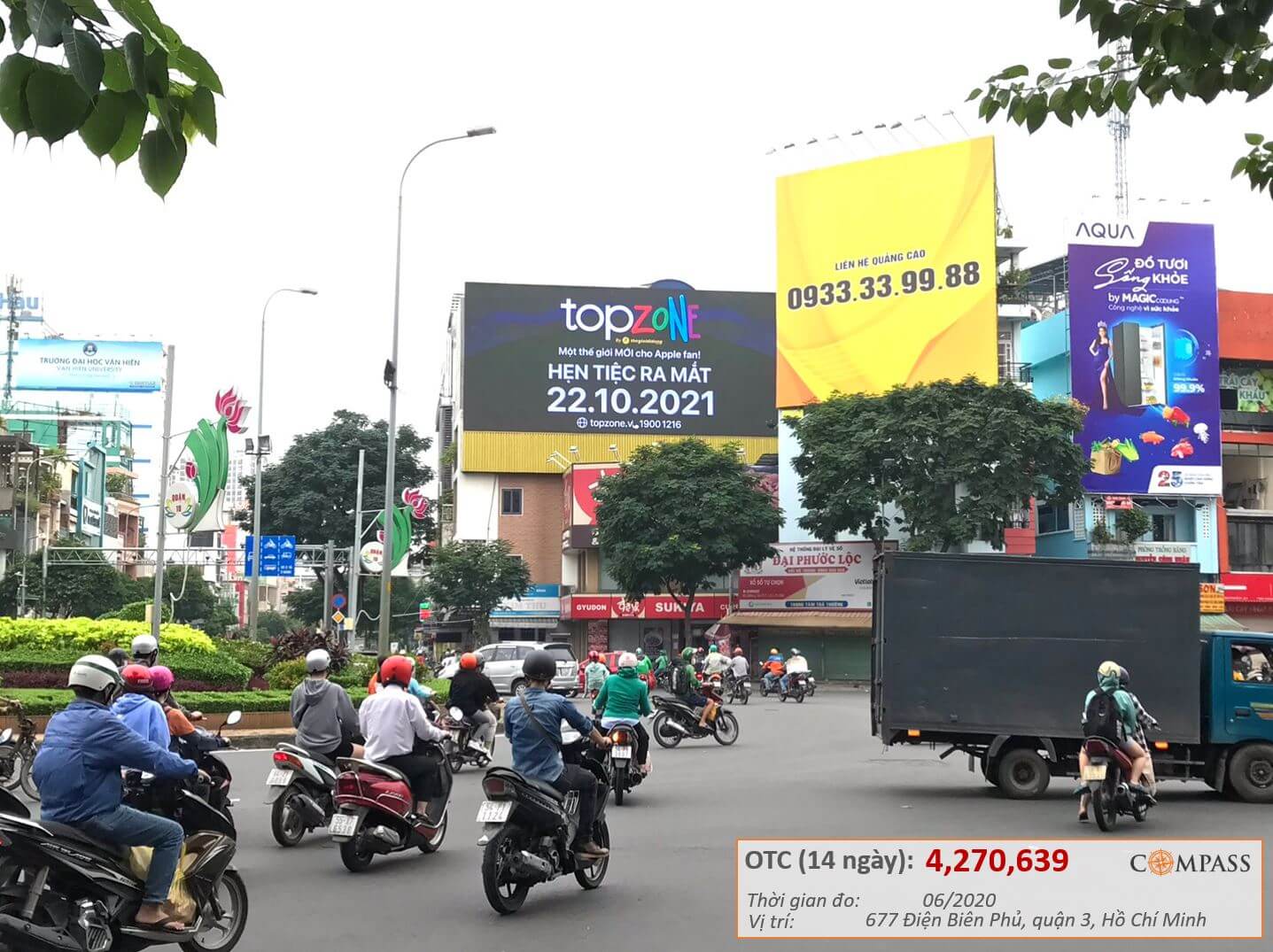 Quảng cáo màn hình LED vòng xoay Lý Thái Tổ, Điện Biên Phủ, Quận 3