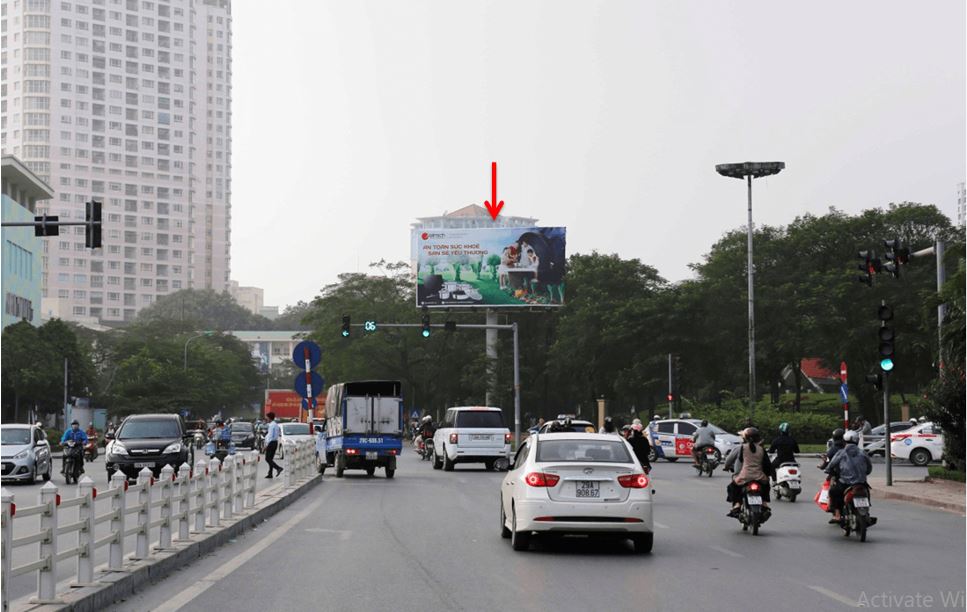 Outdoor billboard at Crossroads of Nguyen Van Huyen - Nguyen Khanh Toan, Cau Giay district, Hanoi