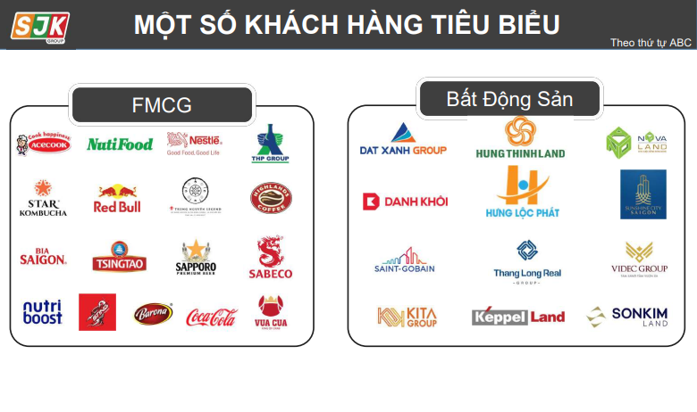 Một số khách hàng tiêu biểu của SJK Group