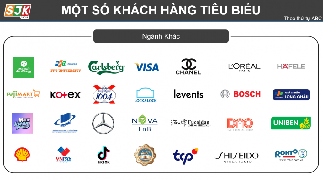 Một số khách hàng tiêu biểu của SJK Group