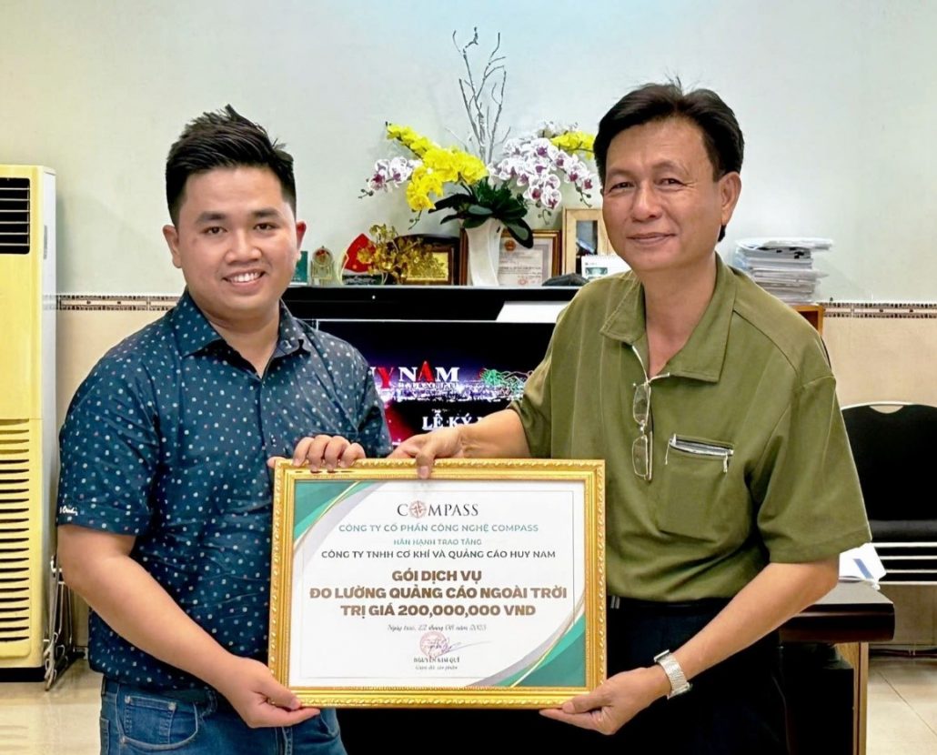 SJK Group tặng Huy Nam gói dịch vụ đo lường quảng cáo ngoài trời trị giá 200,000,000 VND