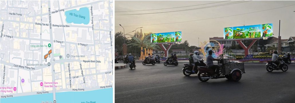 Vị trí màn hình LED công viên Bến Tre