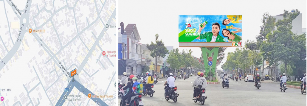 Vị trí màn hình LED ngã tư Nguyễn Đáng, Vĩnh Long